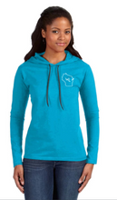 Load image into Gallery viewer, Ladies W4L Lightweight Long Sleeve Hooded T-Shirt