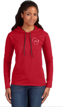 Load image into Gallery viewer, Ladies W4L Lightweight Long Sleeve Hooded T-Shirt
