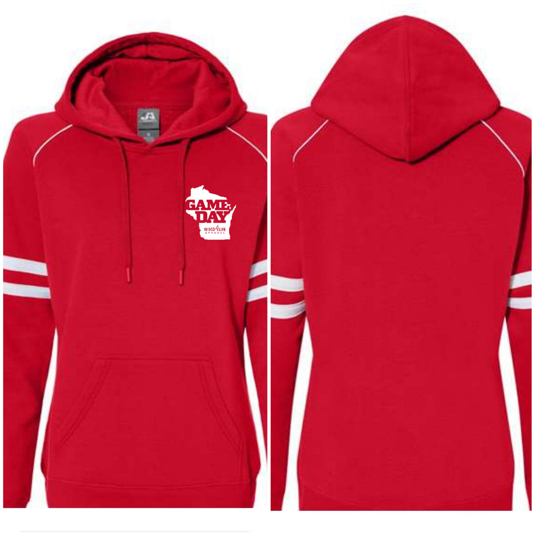 Ladies Game Day Varsity Fleece Piped Hooded Sweatshirt