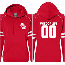 Load image into Gallery viewer, Ladies Game Day Varsity Fleece Piped Hooded Sweatshirt
