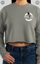 Load image into Gallery viewer, Ladies Wisco4Life Cropped Fleece Crew Sweatshirt
