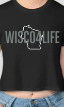 Load image into Gallery viewer, Ladies Wisco4Life w/State Crop Top
